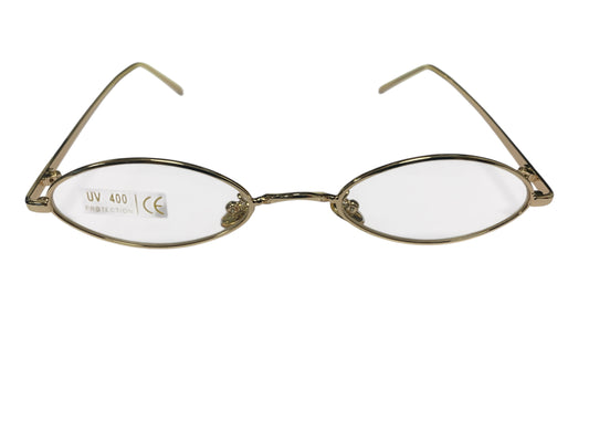 Yojued Vintage Oval Gold Frame Transparent Lens