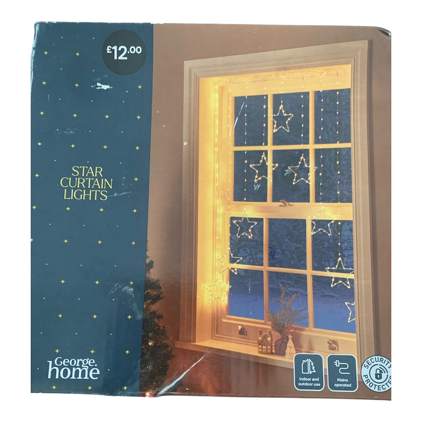 9 Star Curtain String Lights