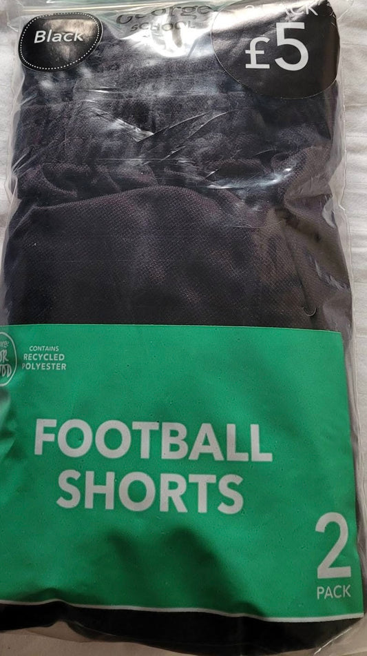George Navy Girls Jersey Stretch PE Shorts 7-8 Years Pk of 2