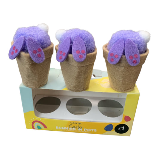 George Easter Bunnies in Pots