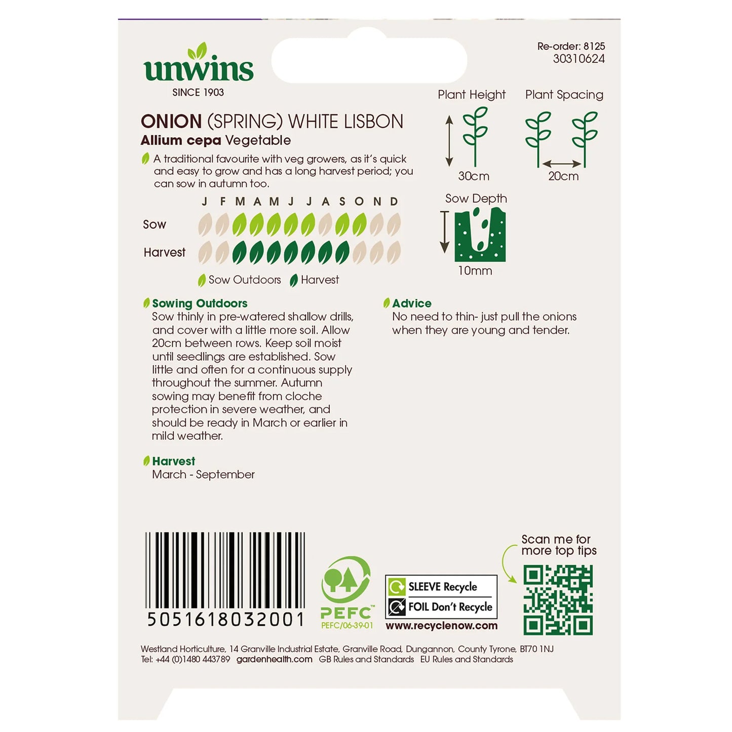 Unwins Onion Spring White Lisbon