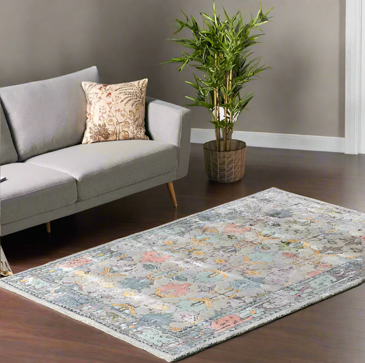 Indoor Woven Rectangle Area Rug, Multi-color Oppo Washable Collection for Living Room, Bedroom or Any Indoor Space