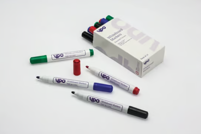 YPO Whiteboard Marker Bullet Tip Assorted - 12 Pack