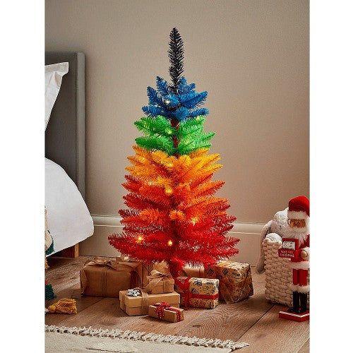 George Home 3FT Pre-Lit Rainbow Christmas Tree 20 LED