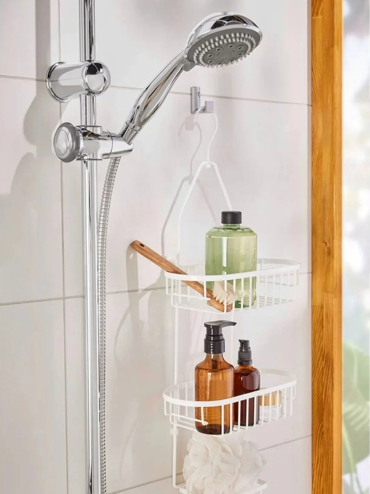 LIVARNO home Shower shelf (oval baskets)