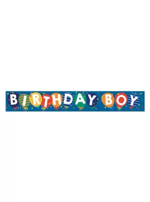 George Home Happy Birthday Blue Foil Banner X3
