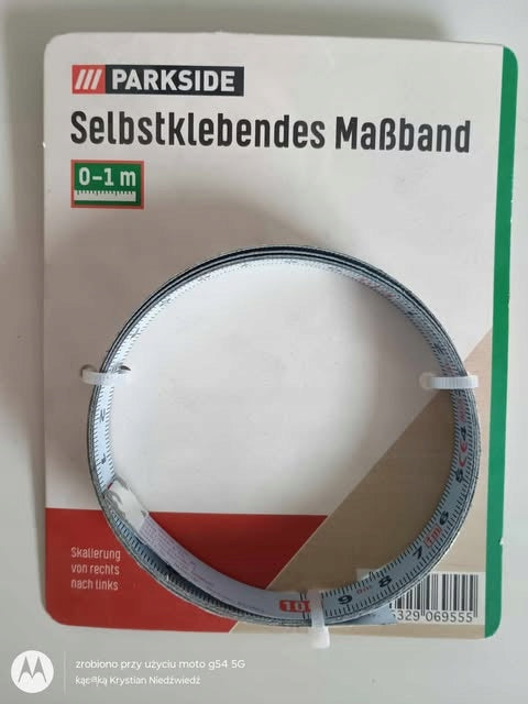 Parkside Tape measure self-adhesive, Scale from right to left