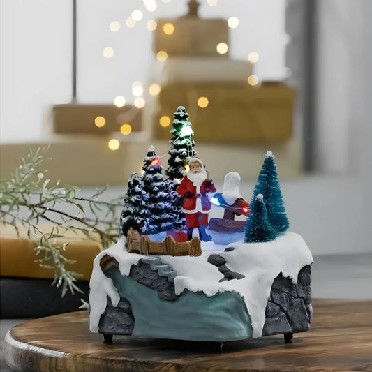 LIVARNO Home Mini Moving Christmas Village Scene with LED & Music