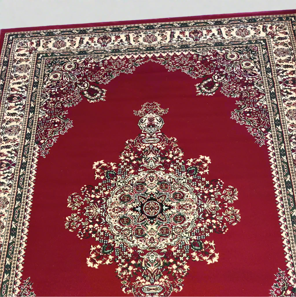 Modern Rugs and More Floral Geometric Patterned Traditional Design Area Rug - Hardwearing & Washable