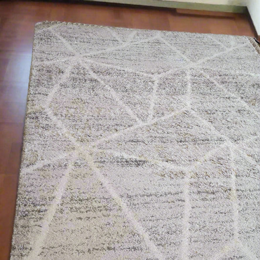 Modern Geometric Living Room Rug, Abstract Design, Revive Grey from Rugs & More
