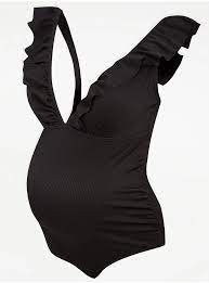 Maternity Black Frill Swimsuit