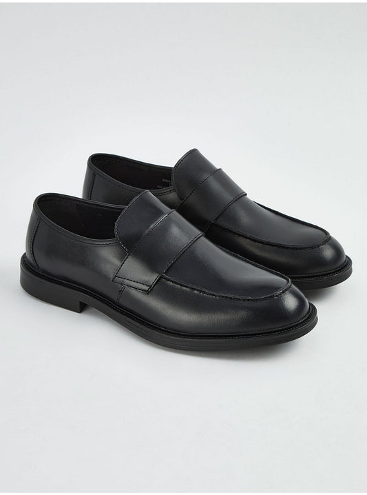 Black Premium Leather Loafer Shoes