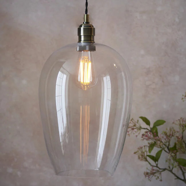 Drop Light Pendant Antique Brass