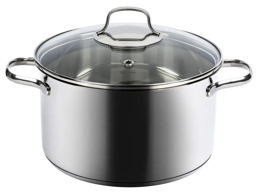 Ernesto 20cm Stainless Steel Saucepan with Vented Lid and Internal Measurement Markings, 2.5L Capacity, Suitable for All Hobs