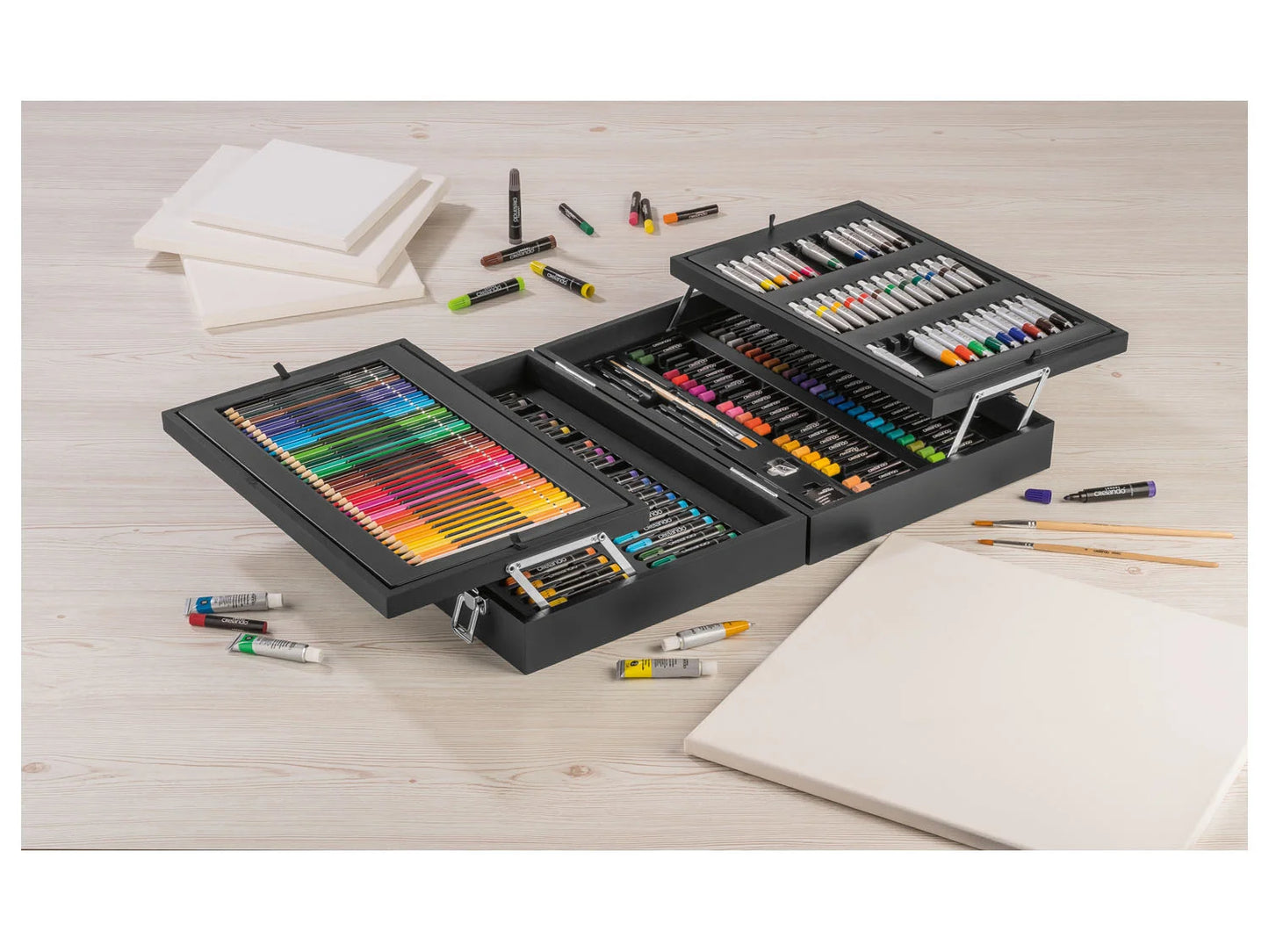 Crelando Art Set - 174 Piece Set - Large Selection Of Paints & Pencils