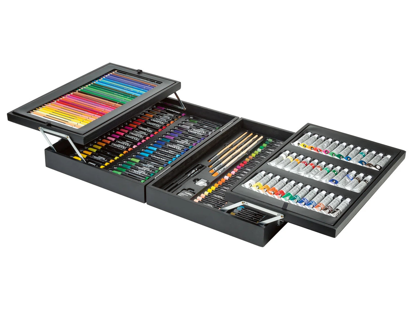 Crelando Art Set - 174 Piece Set - Large Selection Of Paints & Pencils