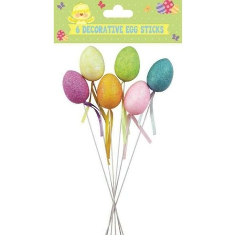 Easter Egg Garden Stakes: Yellow, Green, Pink, Blue