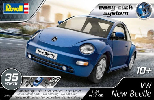Revell 07643 VW New Beetle 1, 24 Model Kit, Blue