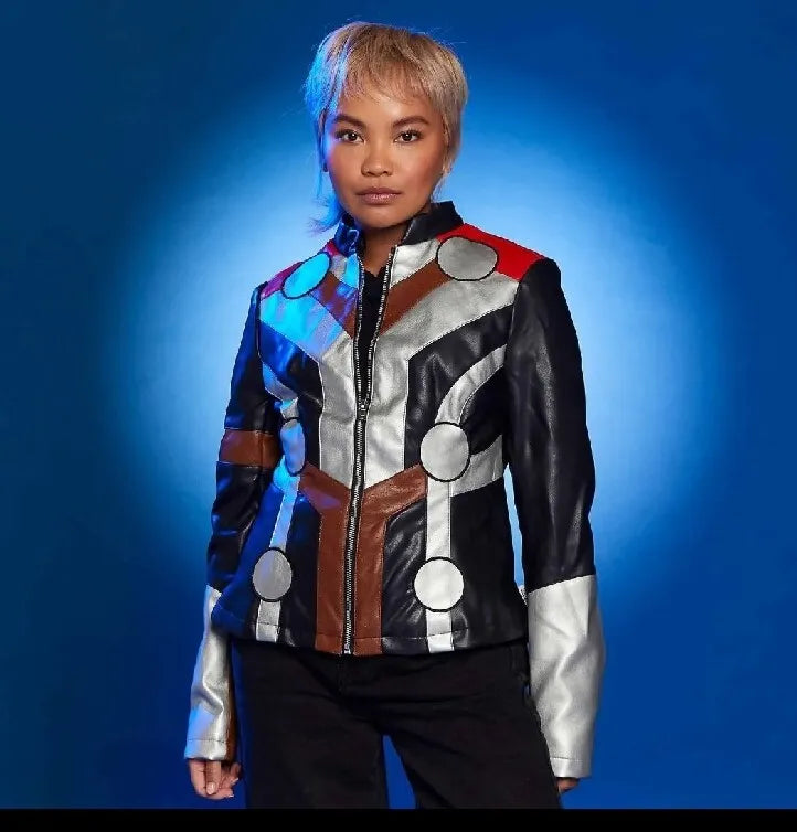 Disney Ladies Biker Jacket Thor Love & Thunder Marvel Cosplay 1XL