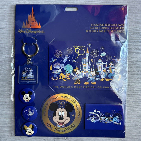 2021 Walt Disney World 50th Anniversary Souvenir Booster Set Magnet Keychain Pin