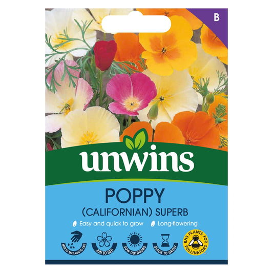 Unwins California Poppy Superb Mixed Seeds