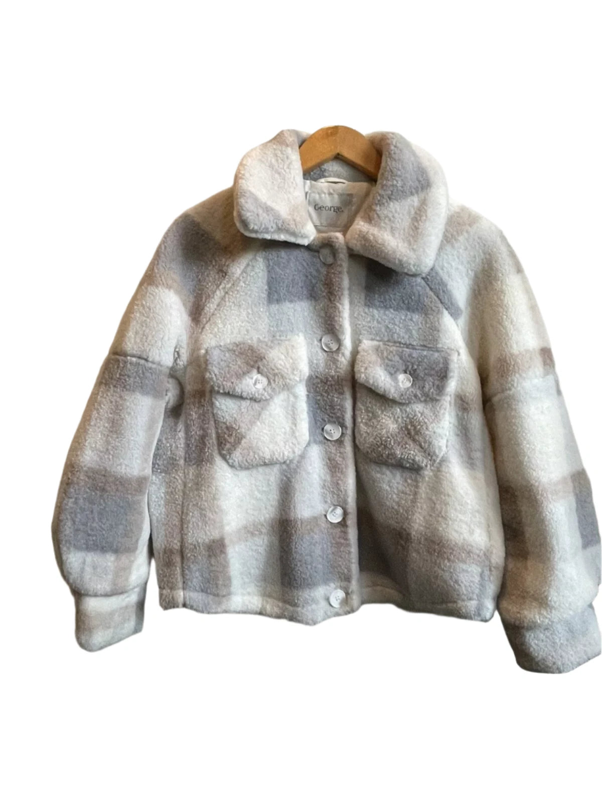 George Kids' Plaid Sherpa Jacket - Cozy and Stylish Outerwear from the UK