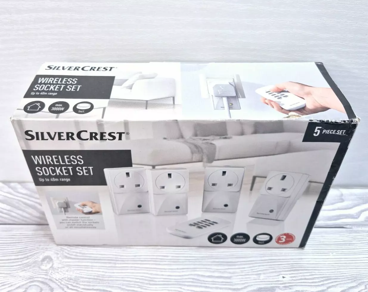 SilverCrest Indoor Wireless Socket Set - Up To 40m Range / 5 Piece Set ...