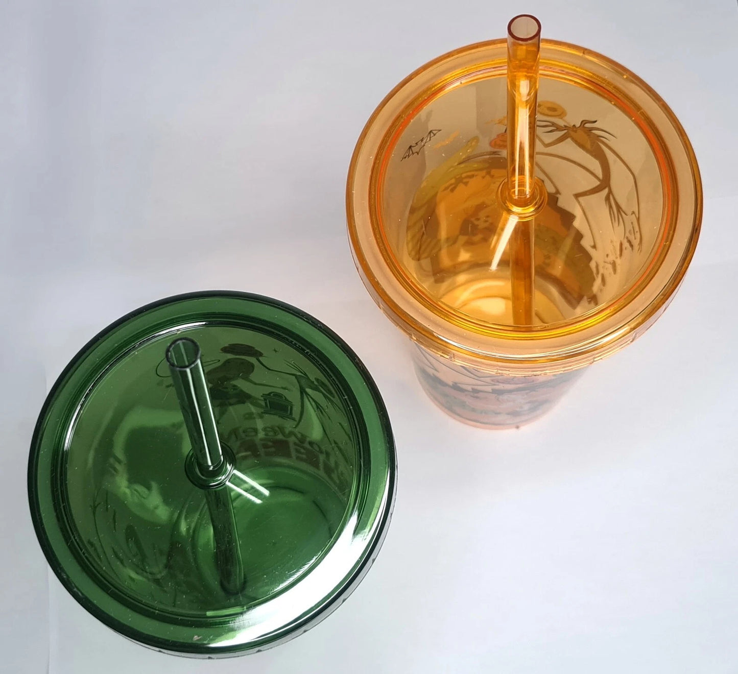 DISNEY THE NIGHTMARE BEFORE CHRISTMAS PLASTIC TUMBLER CUP WITH STRAW