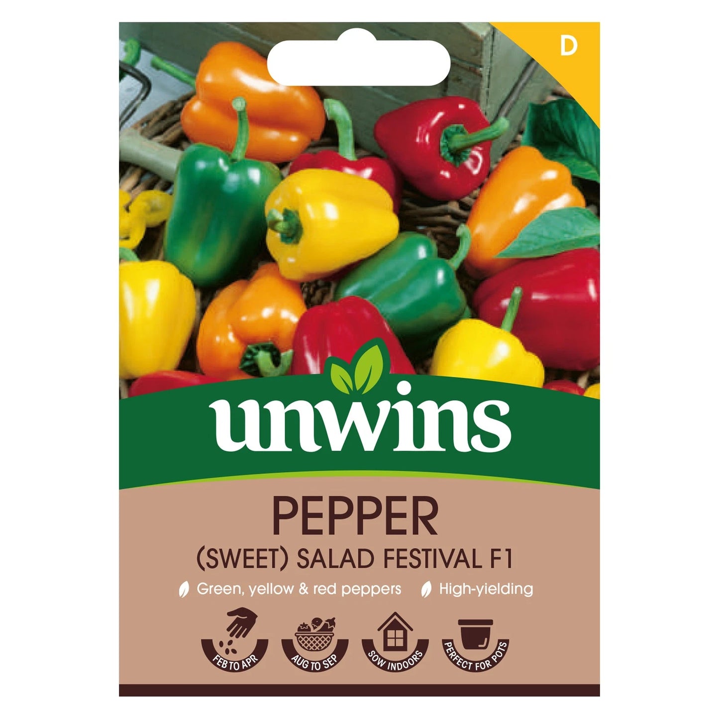 Unwins Pepper (Sweet) Salad Festival F1 Easy To Grow Seeds