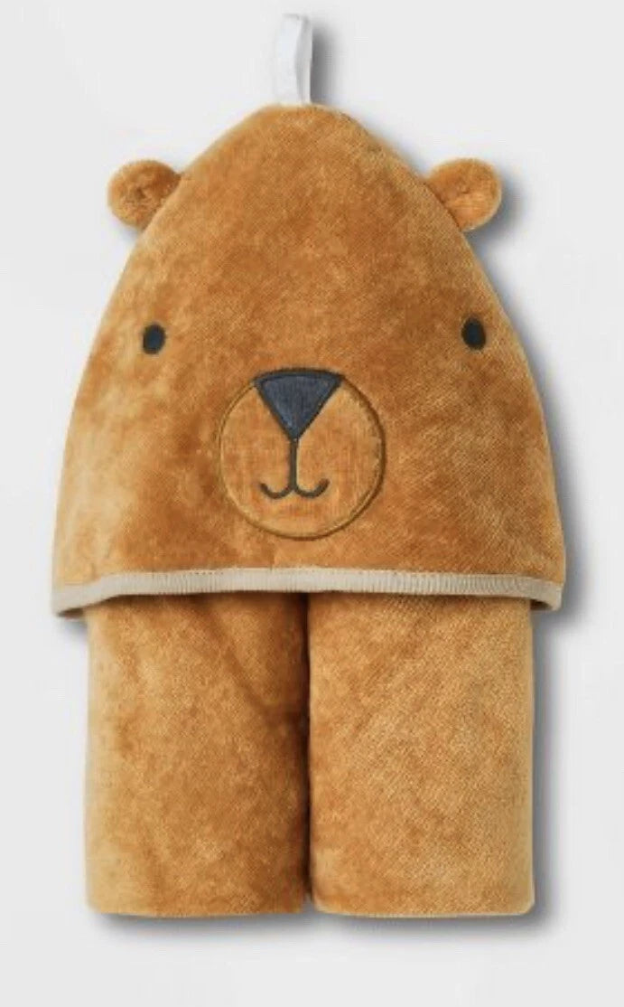 Bear Infant Hooded Bath Towel - Cloud Island Brown One Size 30"x30"