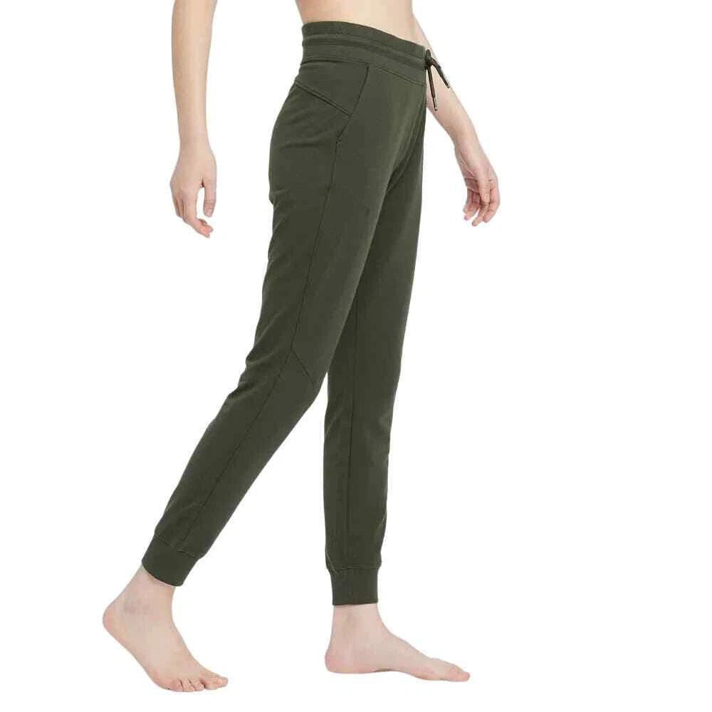 All in Motion Women's Mid-Rise French Terry Joggers, Olive Green (S)