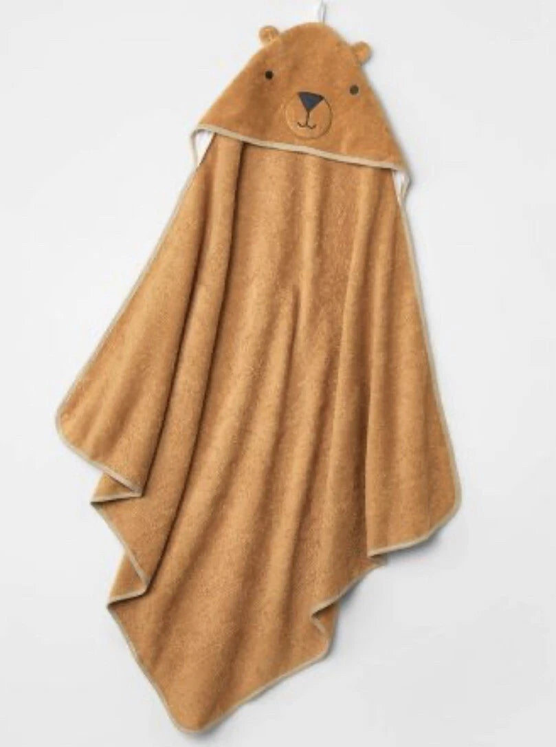 Bear Infant Hooded Bath Towel - Cloud Island Brown One Size 30"x30"