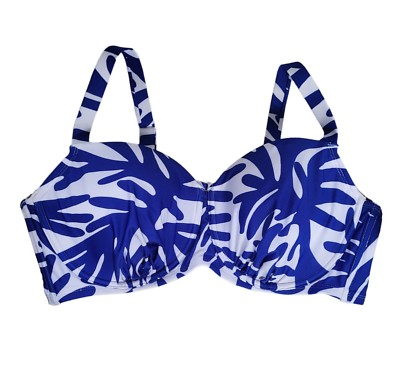 Kona Sol Swimsuit Top Blue & White Coral Print Size (18)