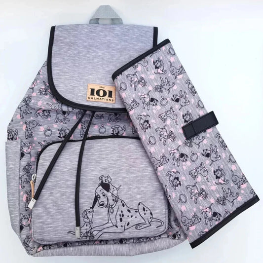 Disney 101 Dalmatians Baby Changing Bag Nappy Back Pack & Mat - Dalmations Grey