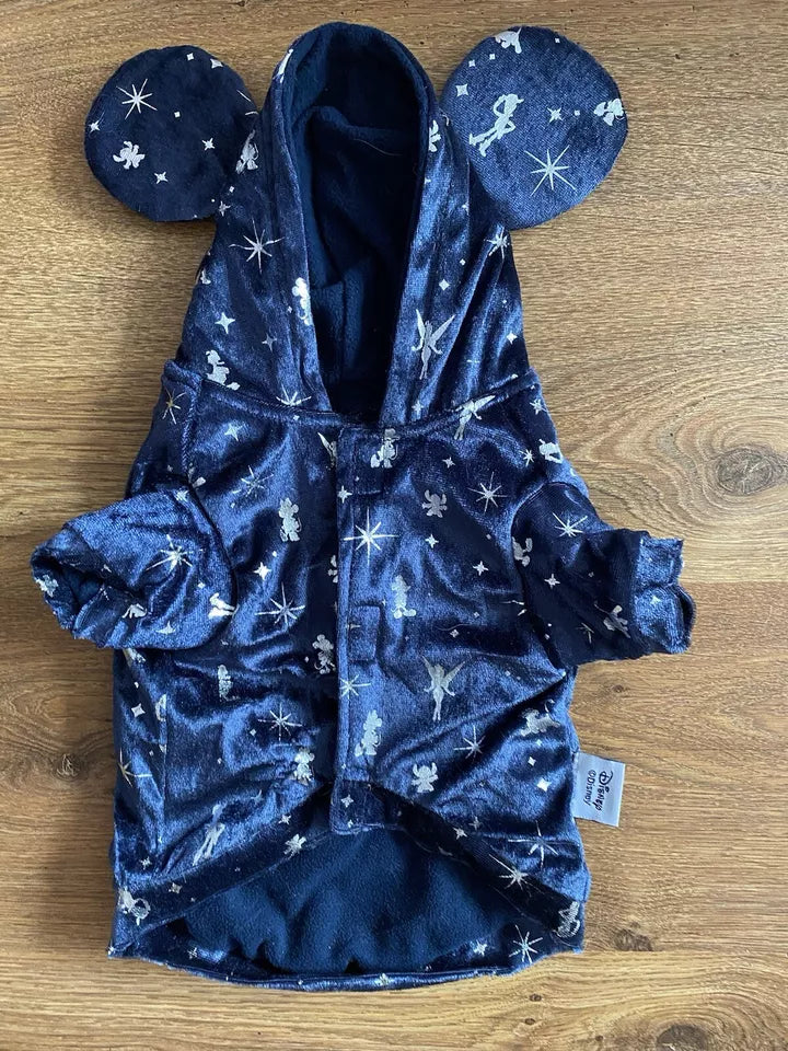 Disney Mickey Minnie Mouse Tinkerbell Dog Coat in navy blue