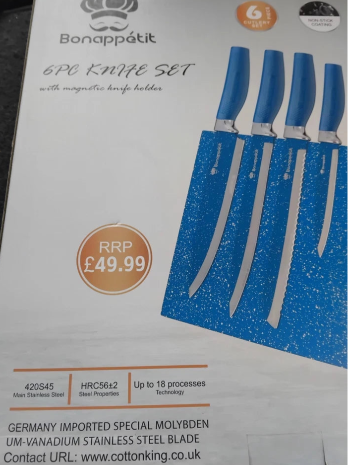 Bonappétit 6-Piece Kitchen Knife Set with Magnetic Block | BP-5009