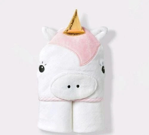 Baby Girls' Floral Meadow Hooded Towel - Cloud Island Pink & White Infant