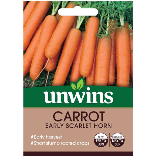 Unwins - Carrot Seeds - Early Scarlet Horn