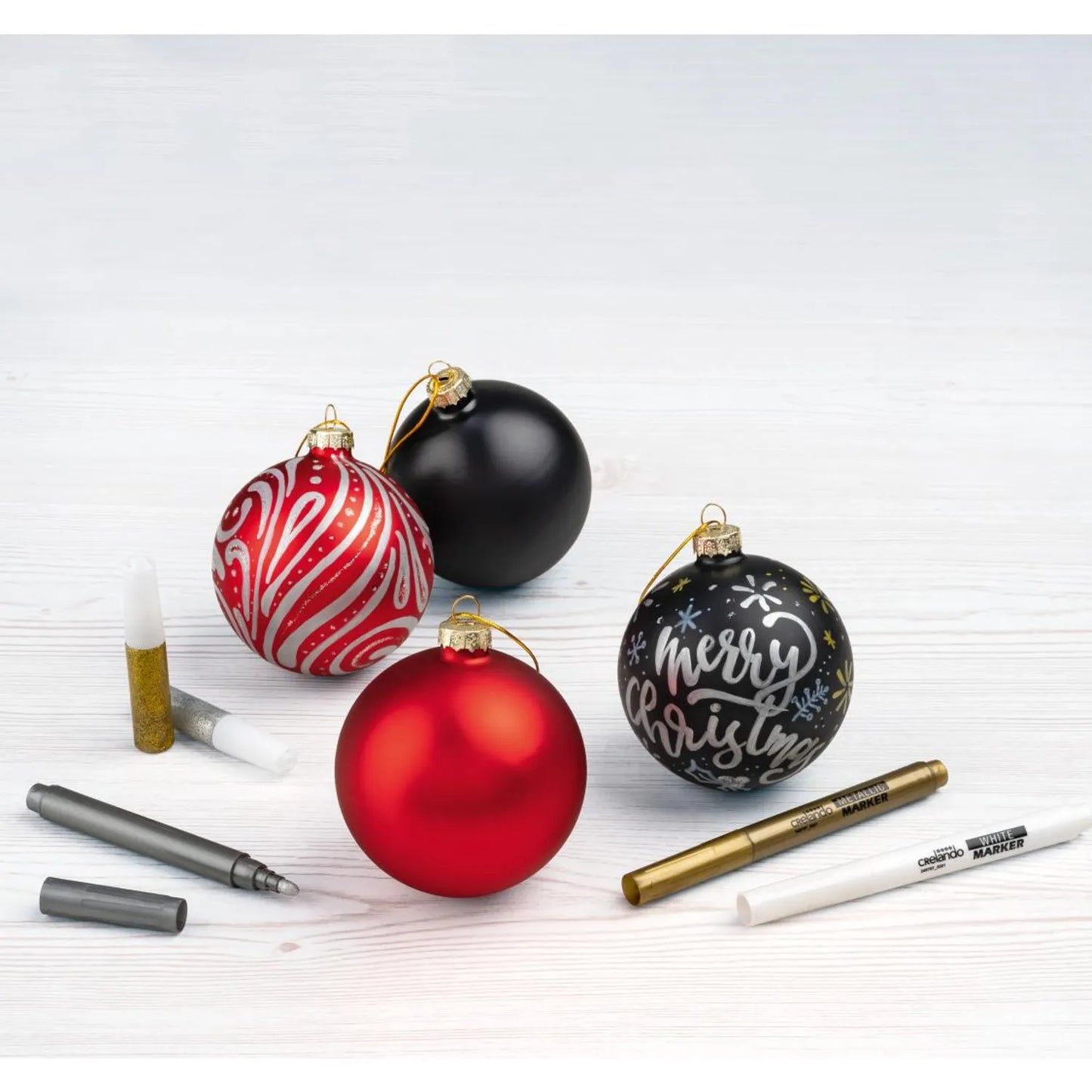 CRELANDO PAINTING BAUBLES SET 9 Pcs
